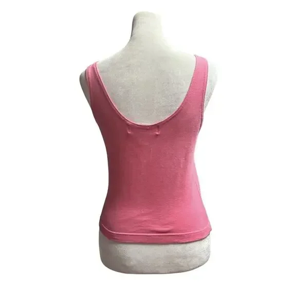 Vtg Paris Sport Club Womens L Pink Tank Indie Sleaze Soft Grunge Urban Minimal - Picture 4 of 7